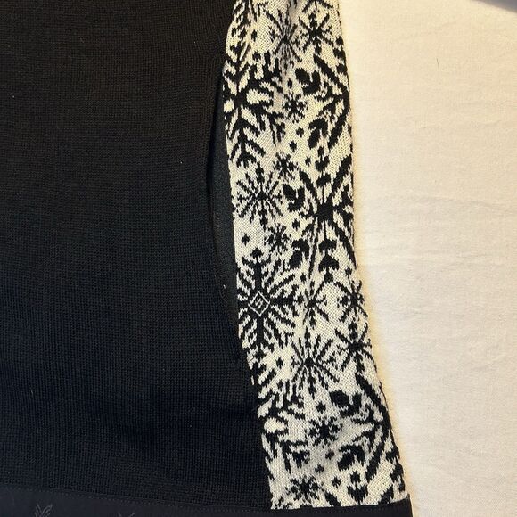 Dale of Norway Women's Black Cream Snowflake Nordic Full Zip Wool Sweater Size L - Picture 8 of 16